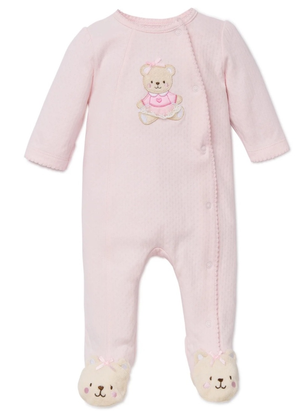 Little Me Light Pink Footed Onesie